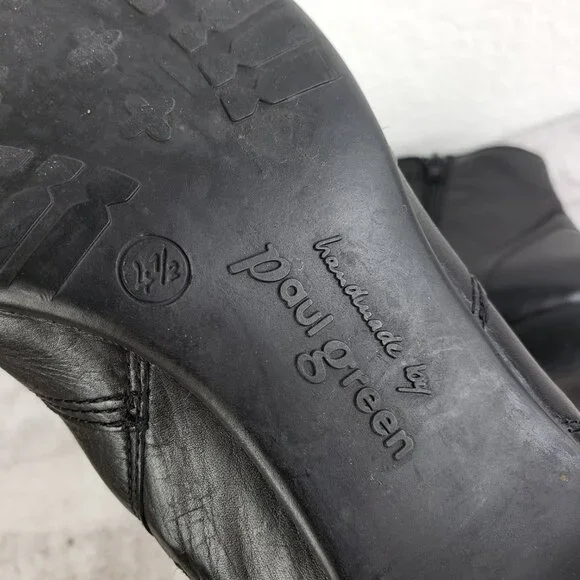 Paul Green Munchen Boots Black Leather Ankle Booties size US 7 - Picture 10 of 13